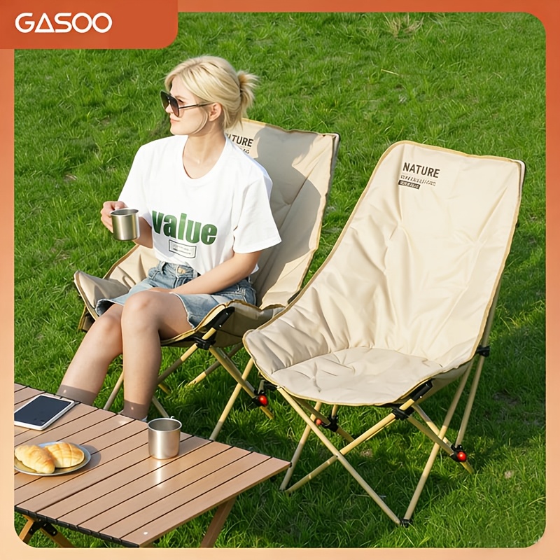 High-Back Moon Chair, Outdoor Folding Camping Chair, Adjustable Portable Stool, High-Back Fishing Chair, Beach Chair