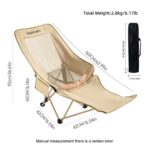Outdoor Camping Tables and Chairs Adjustable 4-Position Reclining Camping Chair with Footrest, Breathable Honeycomb Mesh High Back Foldable Lawn Lounge Chair, Heavy Duty 240lbs Portable Beach Picnic Fishing Outdoor Fold Recliner Chair