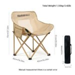 Outdoor Camping Tables and Chairs Low Back Mesh Moon Folding Camping Chair, Breathable Ventilated Net Backrest Portable Foldable Lawn Chair with Side Pocket & Carry Bag, Heavy Duty Anti-Tip Frame for Beach Fishing Picnic Travel Outdoor
