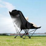 Outdoor Camping Tables and Chairs Adjustable 4-Position Reclining Camping Chair with Footrest, Breathable Honeycomb Mesh High Back Foldable Lawn Lounge Chair, Heavy Duty 240lbs Portable Beach Picnic Fishing Outdoor Fold Recliner Chair
